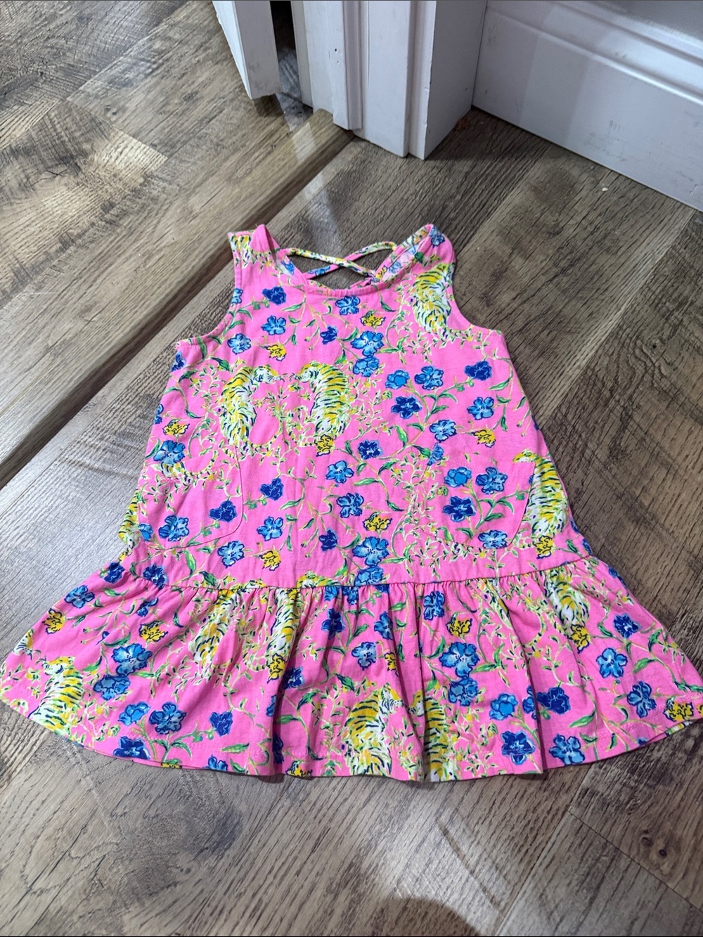Lilly Pulitzer Pink Floral Crisscross Back Sundress